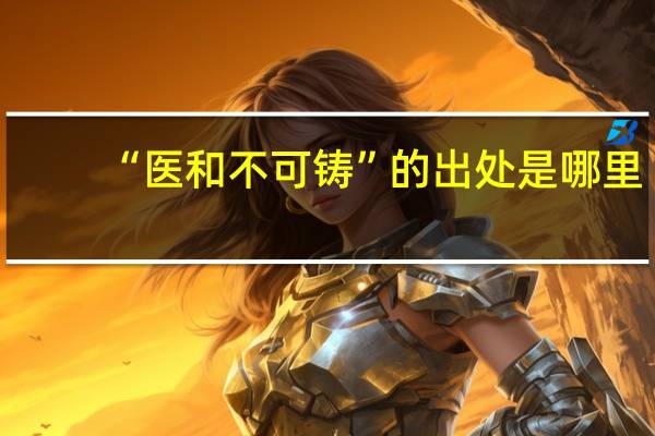 “医和不可铸”的出处是哪里
