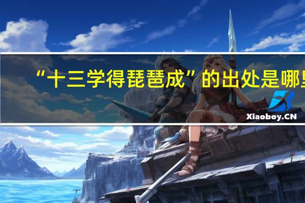 “十三学得琵琶成”的出处是哪里