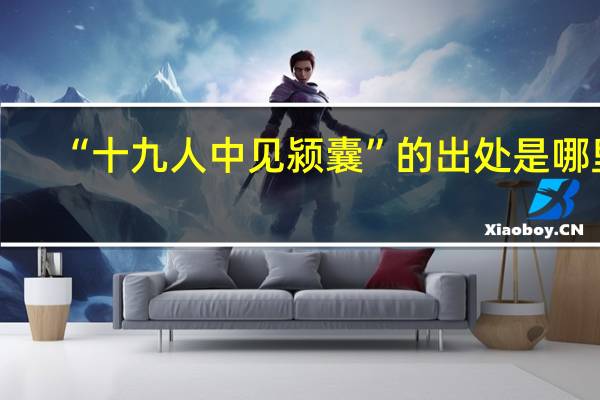 “十九人中见颍囊”的出处是哪里