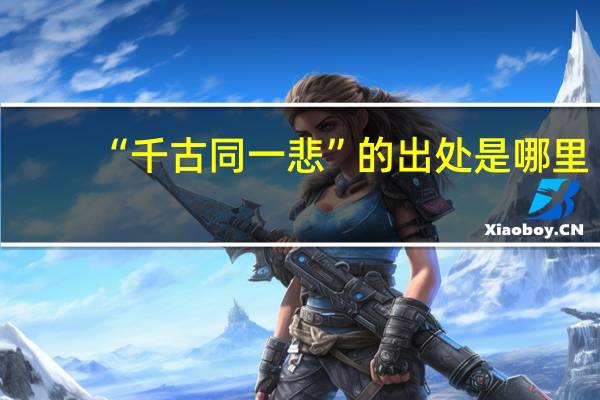 “千古同一悲”的出处是哪里