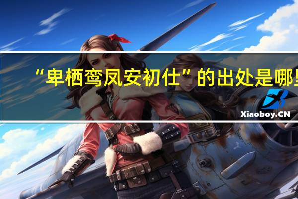 “卑栖鸾凤安初仕”的出处是哪里