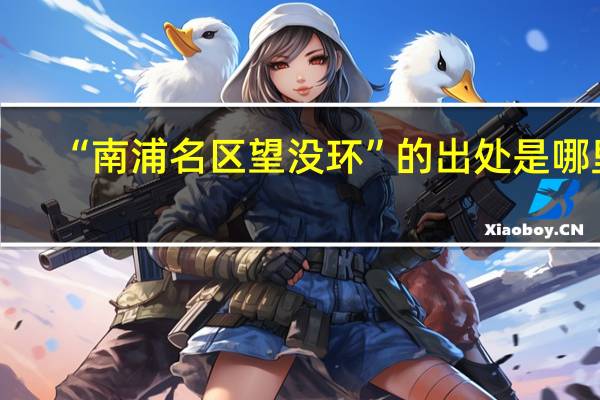 “南浦名区望没环”的出处是哪里