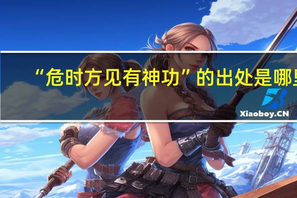 “危时方见有神功”的出处是哪里