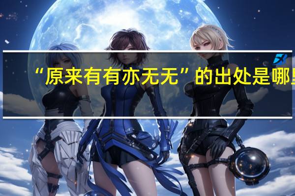 “原来有有亦无无”的出处是哪里