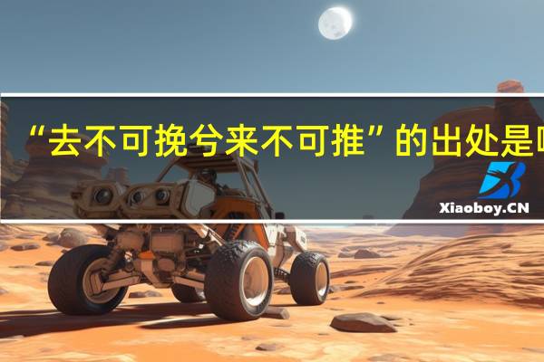 “去不可挽兮来不可推”的出处是哪里