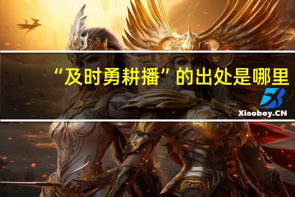 “及时勇耕播”的出处是哪里