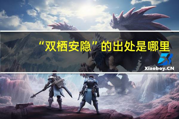 “双栖安隐”的出处是哪里