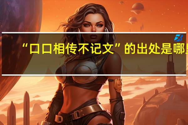 “口口相传不记文”的出处是哪里