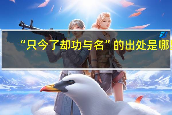 “只今了却功与名”的出处是哪里