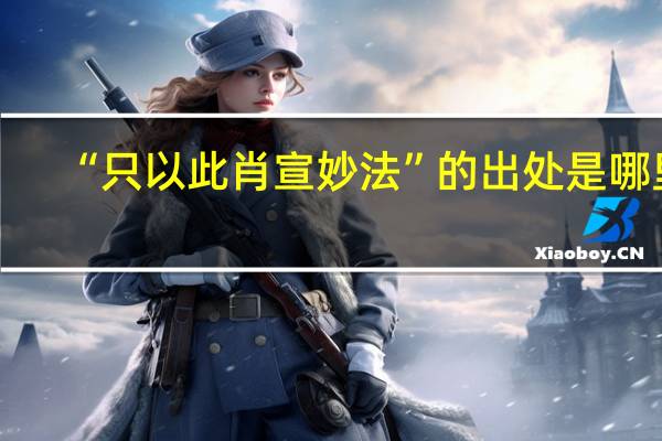 “只以此肖宣妙法”的出处是哪里