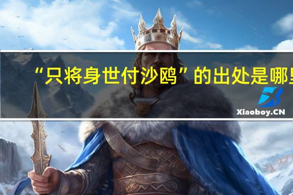 “只将身世付沙鸥”的出处是哪里