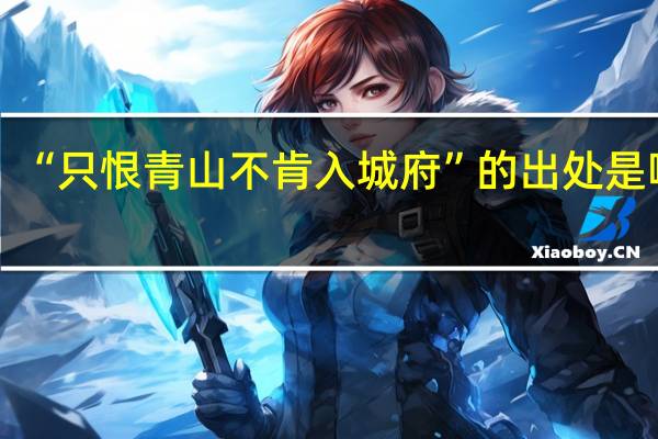 “只恨青山不肯入城府”的出处是哪里