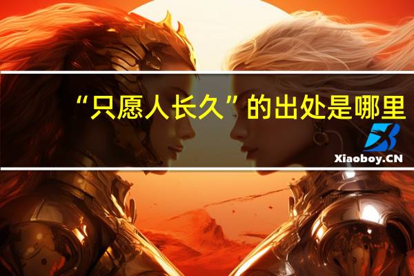 “只愿人长久”的出处是哪里