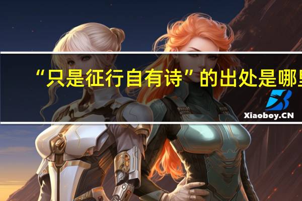 “只是征行自有诗”的出处是哪里