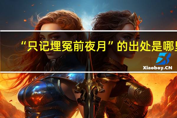 “只记埋冤前夜月”的出处是哪里