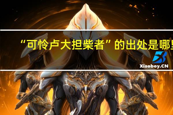 “可怜卢大担柴者”的出处是哪里
