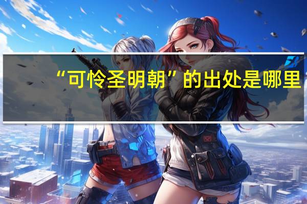 “可怜圣明朝”的出处是哪里