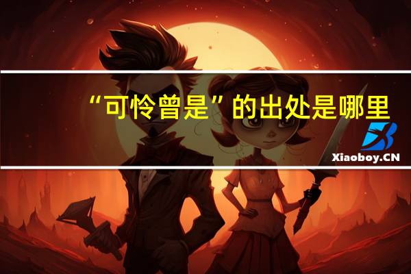 “可怜曾是”的出处是哪里
