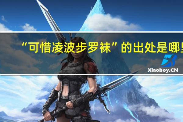 “可惜凌波步罗袜”的出处是哪里