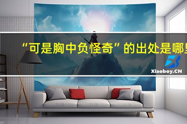 “可是胸中负怪奇”的出处是哪里