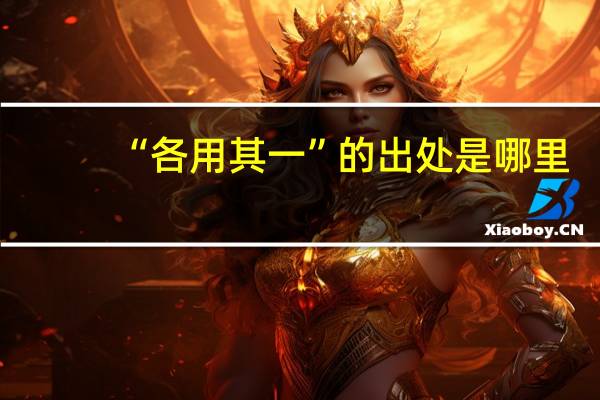 “各用其一”的出处是哪里