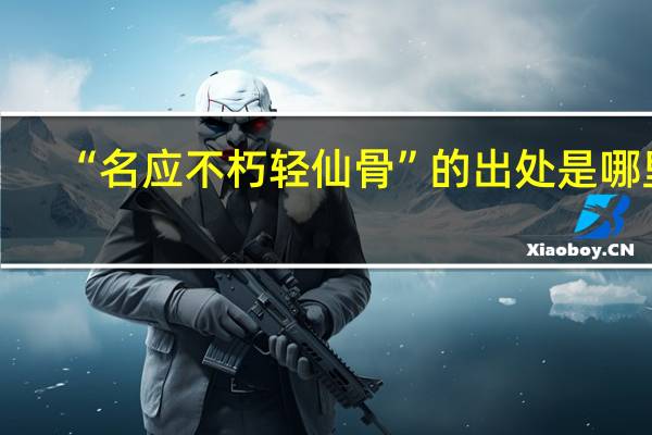 “名应不朽轻仙骨”的出处是哪里