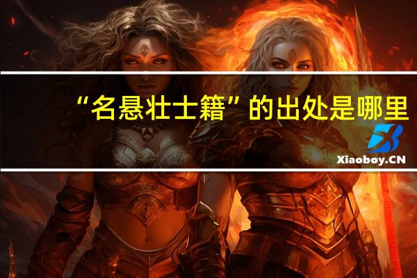 “名悬壮士籍”的出处是哪里