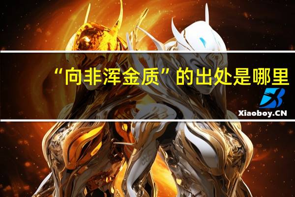 “向非浑金质”的出处是哪里