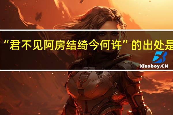 “君不见阿房结绮今何许”的出处是哪里