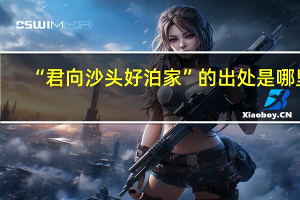“君向沙头好泊家”的出处是哪里