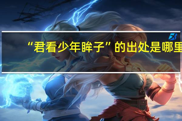 “君看少年眸子”的出处是哪里