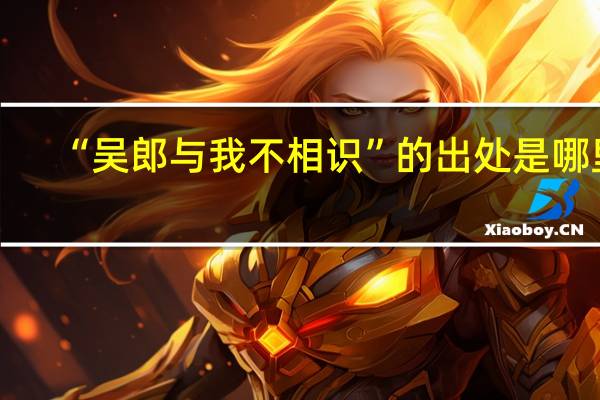 “吴郎与我不相识”的出处是哪里