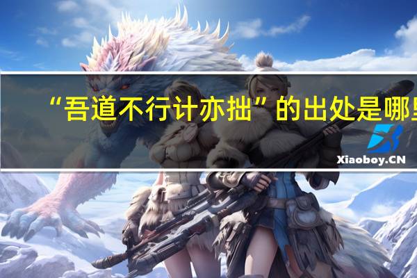 “吾道不行计亦拙”的出处是哪里