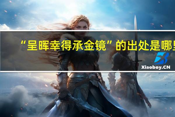“呈暉幸得承金鏡”的出處是哪里