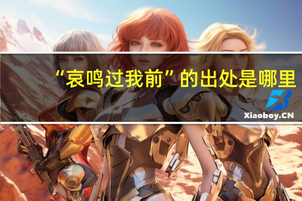 “哀鸣过我前”的出处是哪里