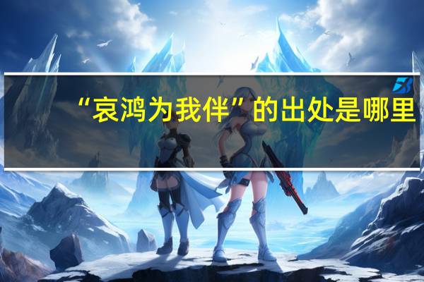 “哀鸿为我伴”的出处是哪里