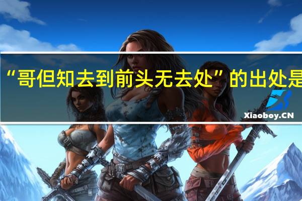 “哥但知去到前头无去处”的出处是哪里