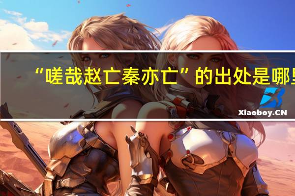 “嗟哉赵亡秦亦亡”的出处是哪里