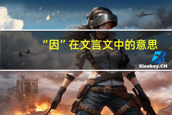 “因”在文言文中的意思