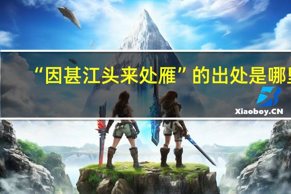 “因甚江头来处雁”的出处是哪里