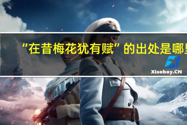 “在昔梅花犹有赋”的出处是哪里