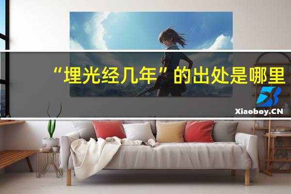 “埋光经几年”的出处是哪里