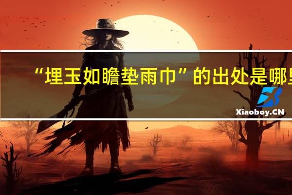 “埋玉如瞻垫雨巾”的出处是哪里