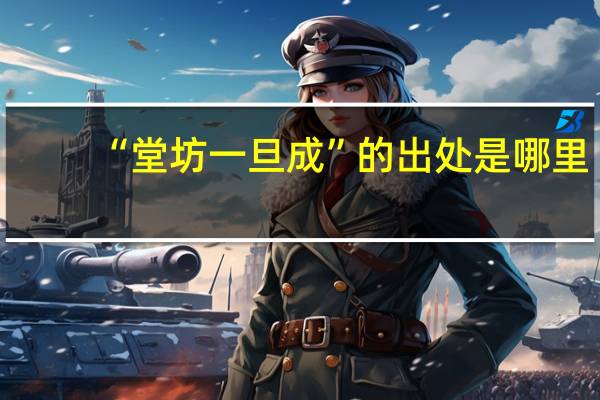 “堂坊一旦成”的出处是哪里