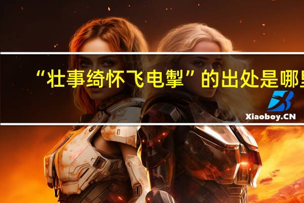 “壮事绮怀飞电掣”的出处是哪里
