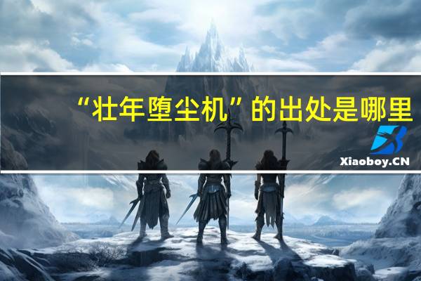 “壮年堕尘机”的出处是哪里