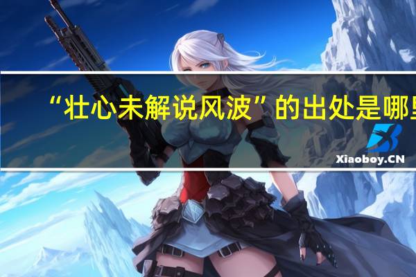 “壮心未解说风波”的出处是哪里