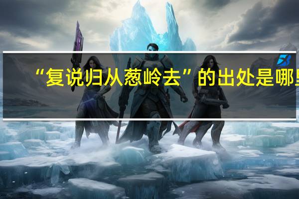 “复说归从葱岭去”的出处是哪里