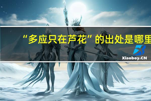 “多应只在芦花”的出处是哪里