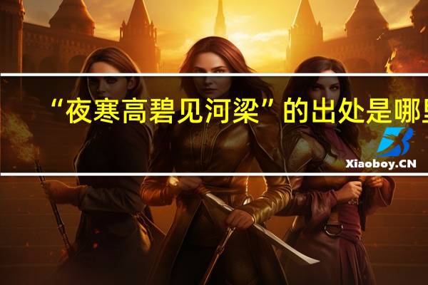 “夜寒高碧见河梁”的出处是哪里